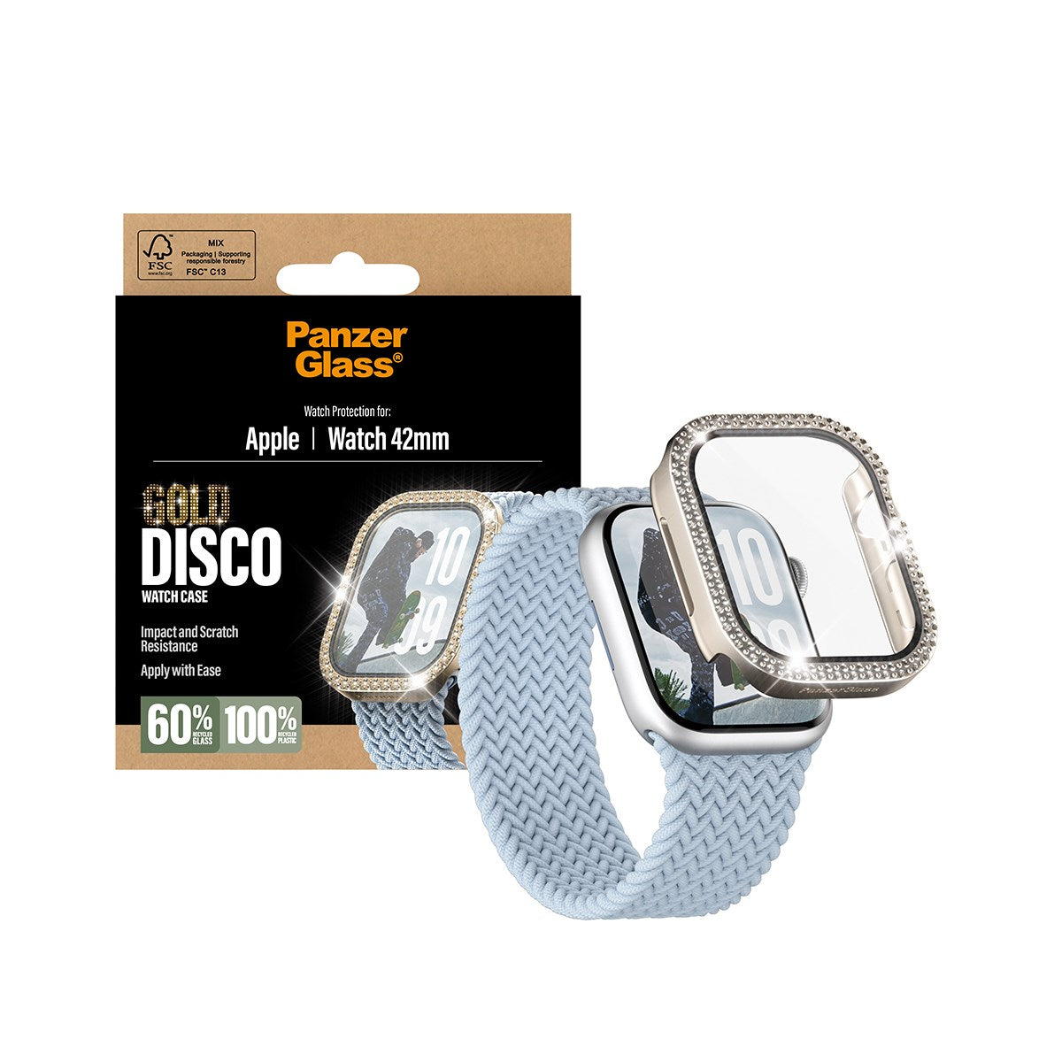 PanzerGlass® Displayschutz FullBody Disco Gold Apple Watch 2025 | 42mm